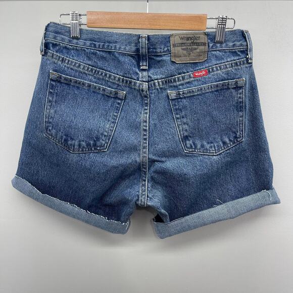 Wrangler High Rise Rigid Denim Cut-Off Shorts Mens 30 Dark Denim Style‎ 97601VR - Picture 4 of 7